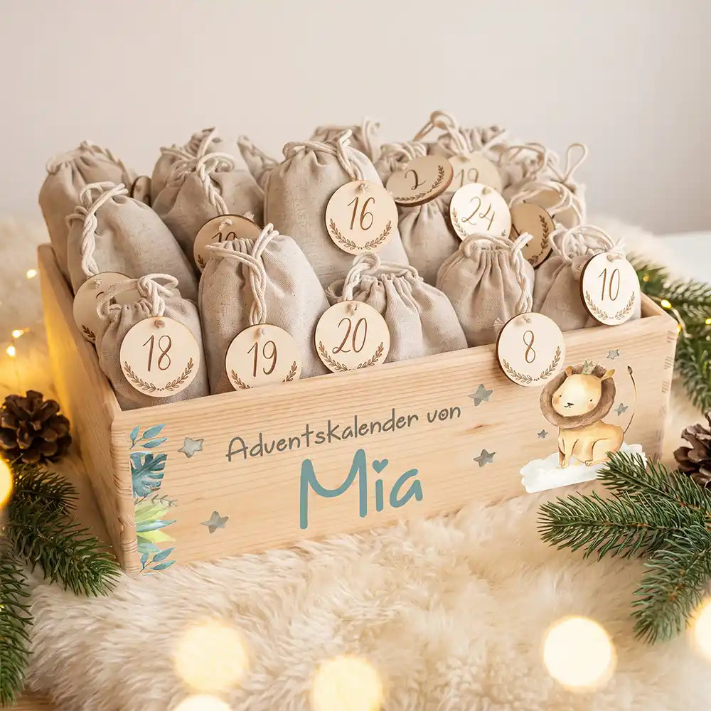 Personalisierter Adventskalender zum Befüllen - Löwe
