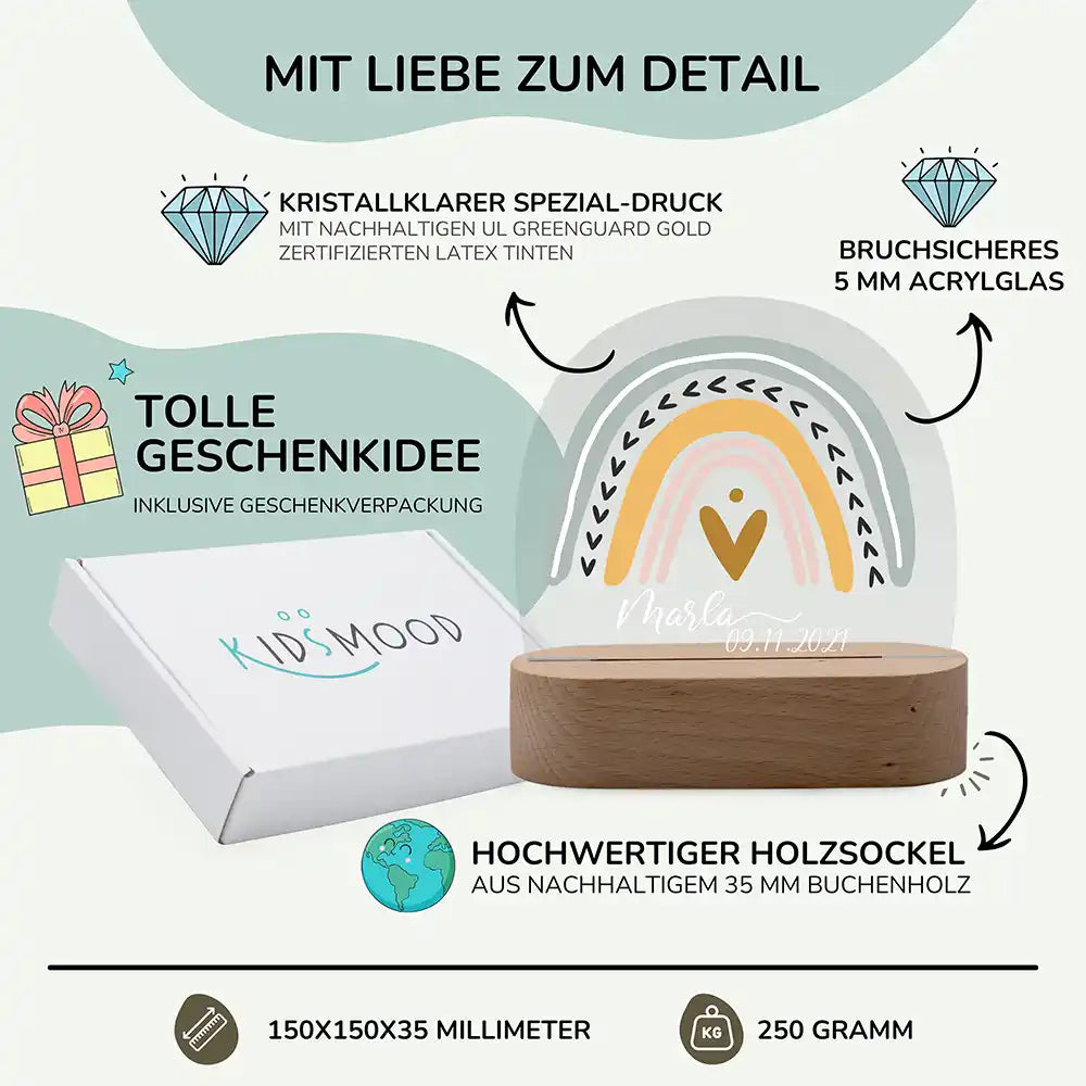 Kinderzimmer Bundle Regenbogen 1 Tonieregal + Nachtlicht