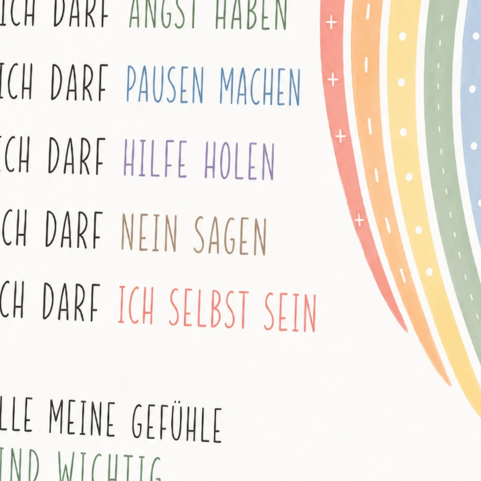 Affirmationsposter Kinderzimmer Minimal Ich darf, als Wandbild im Format 30 x 40 cm