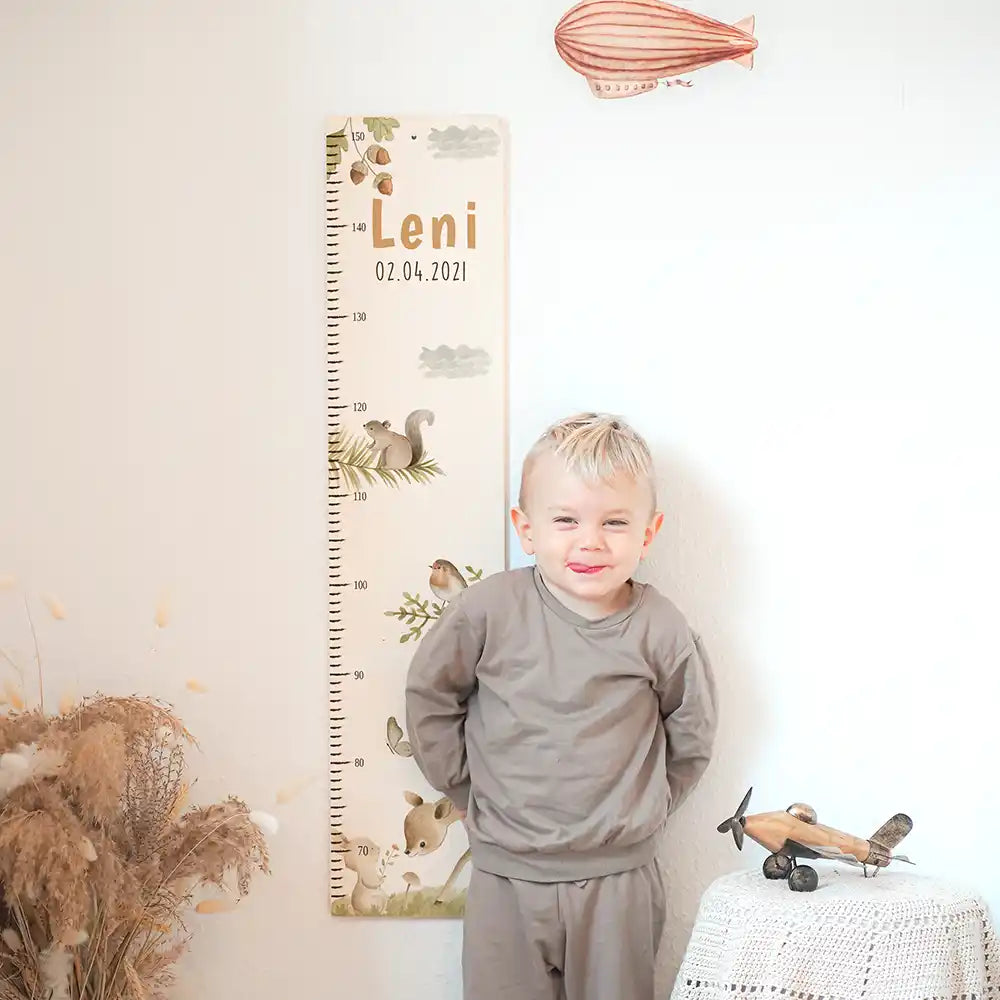 Messlatte Kinder Holz & Aluverbund - Reh im Wald