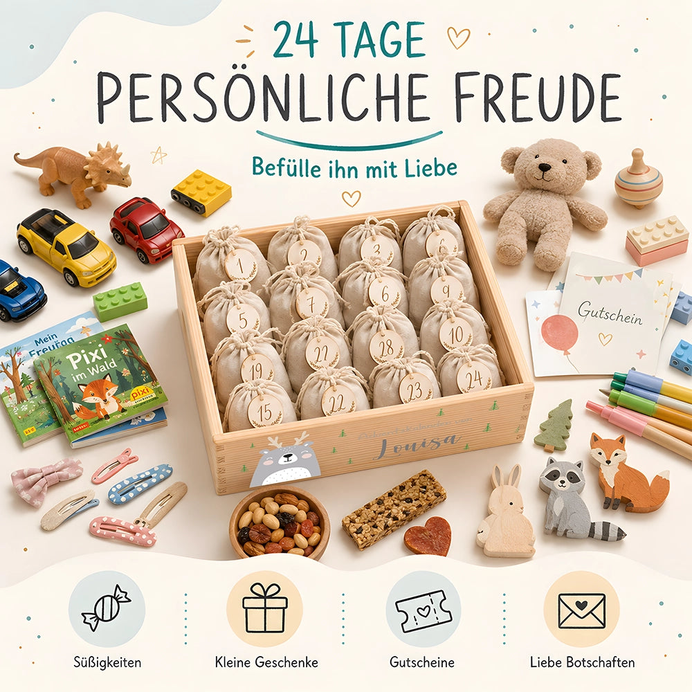 Personalisierter Adventskalender zum Befüllen - Rentier Boho