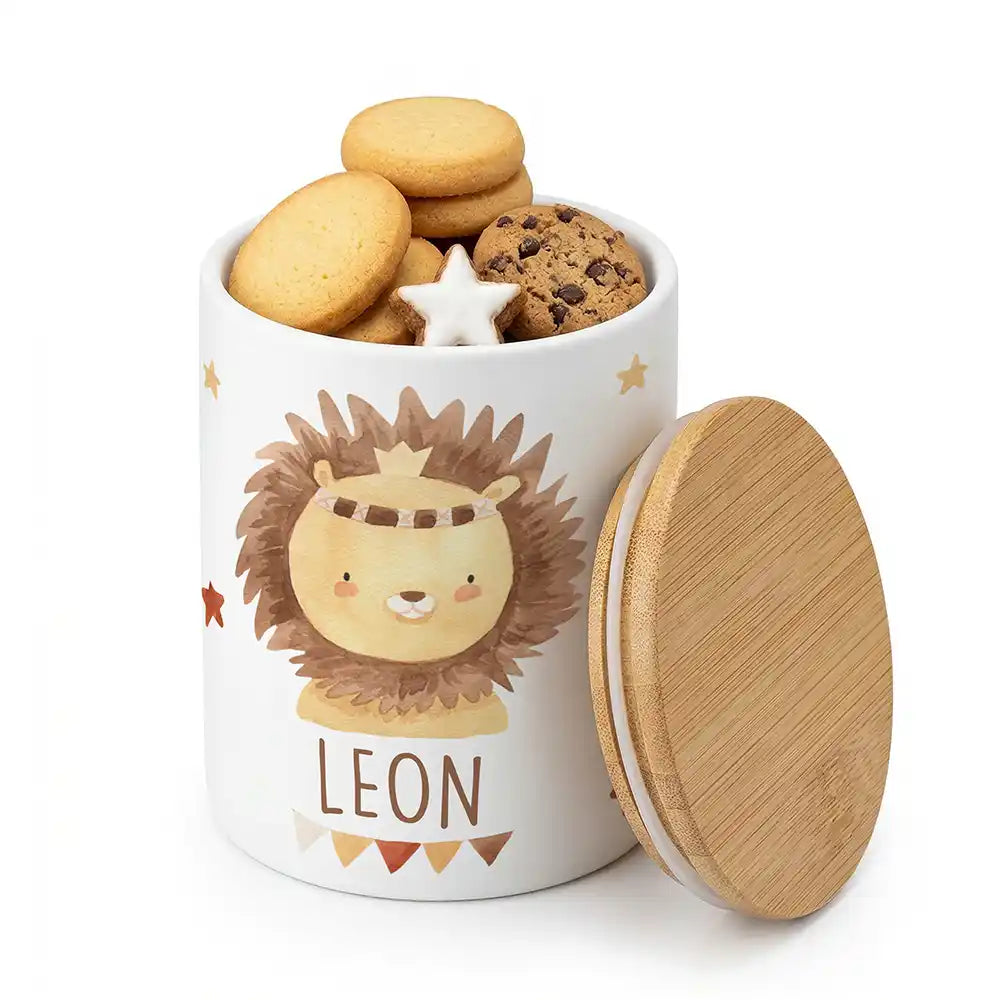 Keksdose, Zahnbürstenhalter, Stiftehalter - Löwe Boho 2-in-1