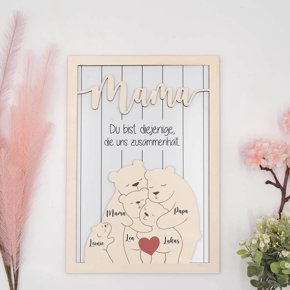 bärenfamilien-bildrahmen für personalisierte familiengeschenke