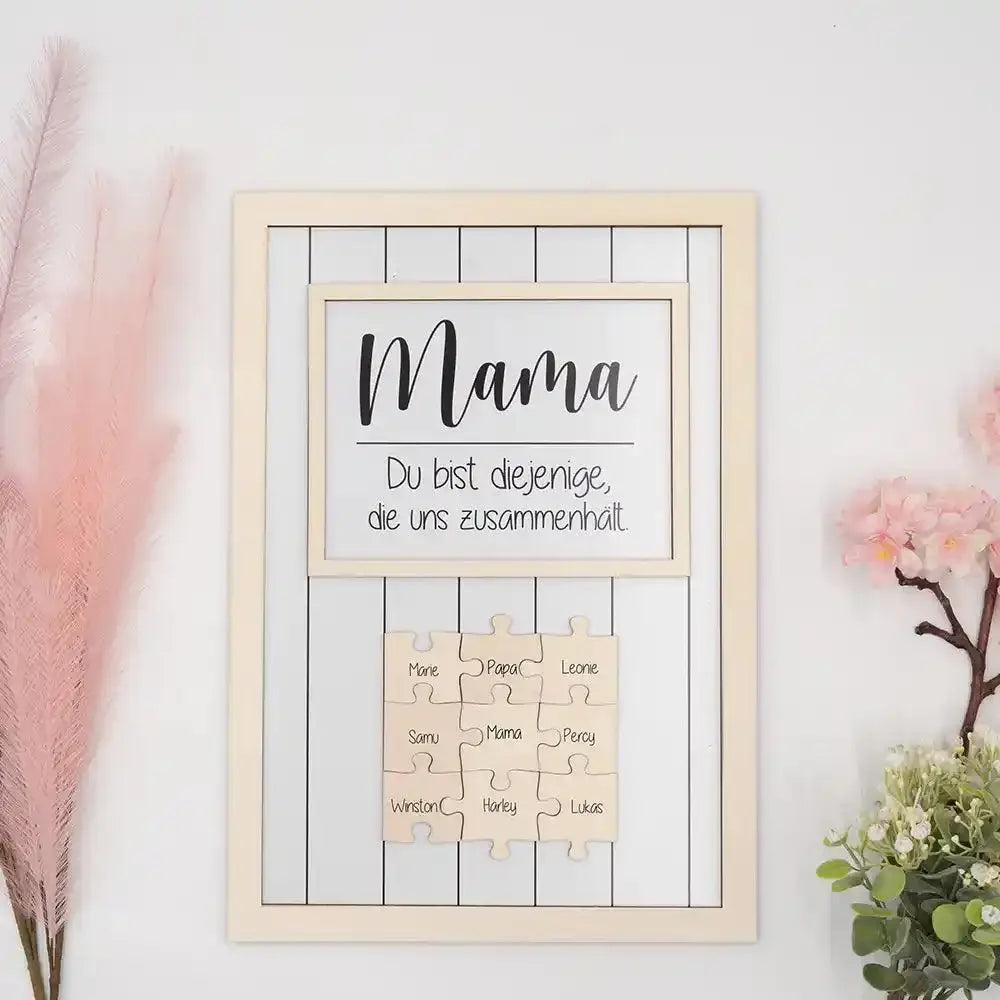 familienpuzzle-bilderrahmen für personalisierte familiengeschenke