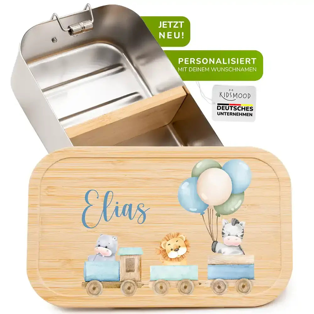 brotdose für kinder mit tiere eisenbahn gravur