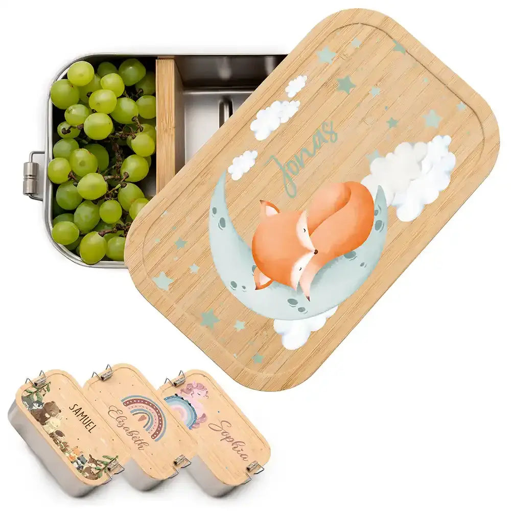 personalisierte lunchbox mit baby fuchs design