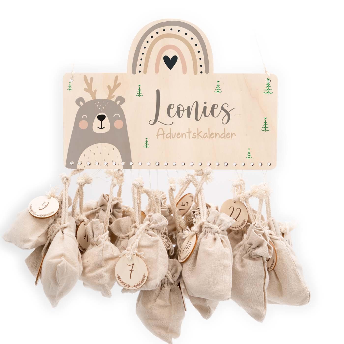 custom engraved rainbow advent calendar for Christmas