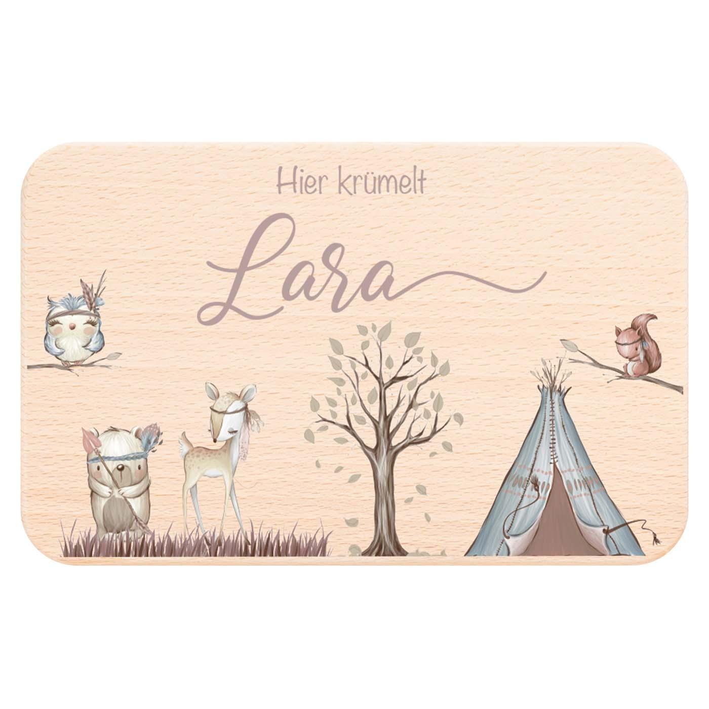 Personalisiertes Frühstücksbrettchen Woodland
