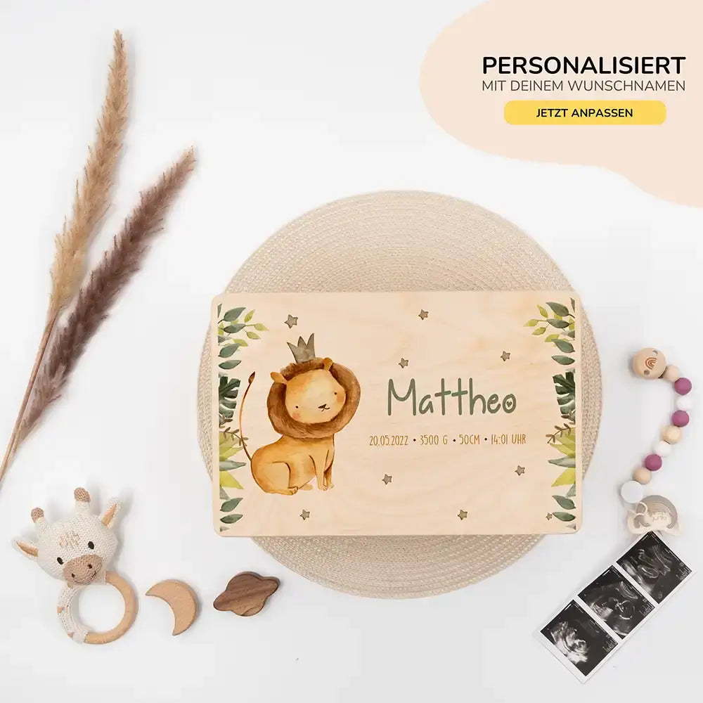 Erinnerungsbox Baby - Jungle Löwe