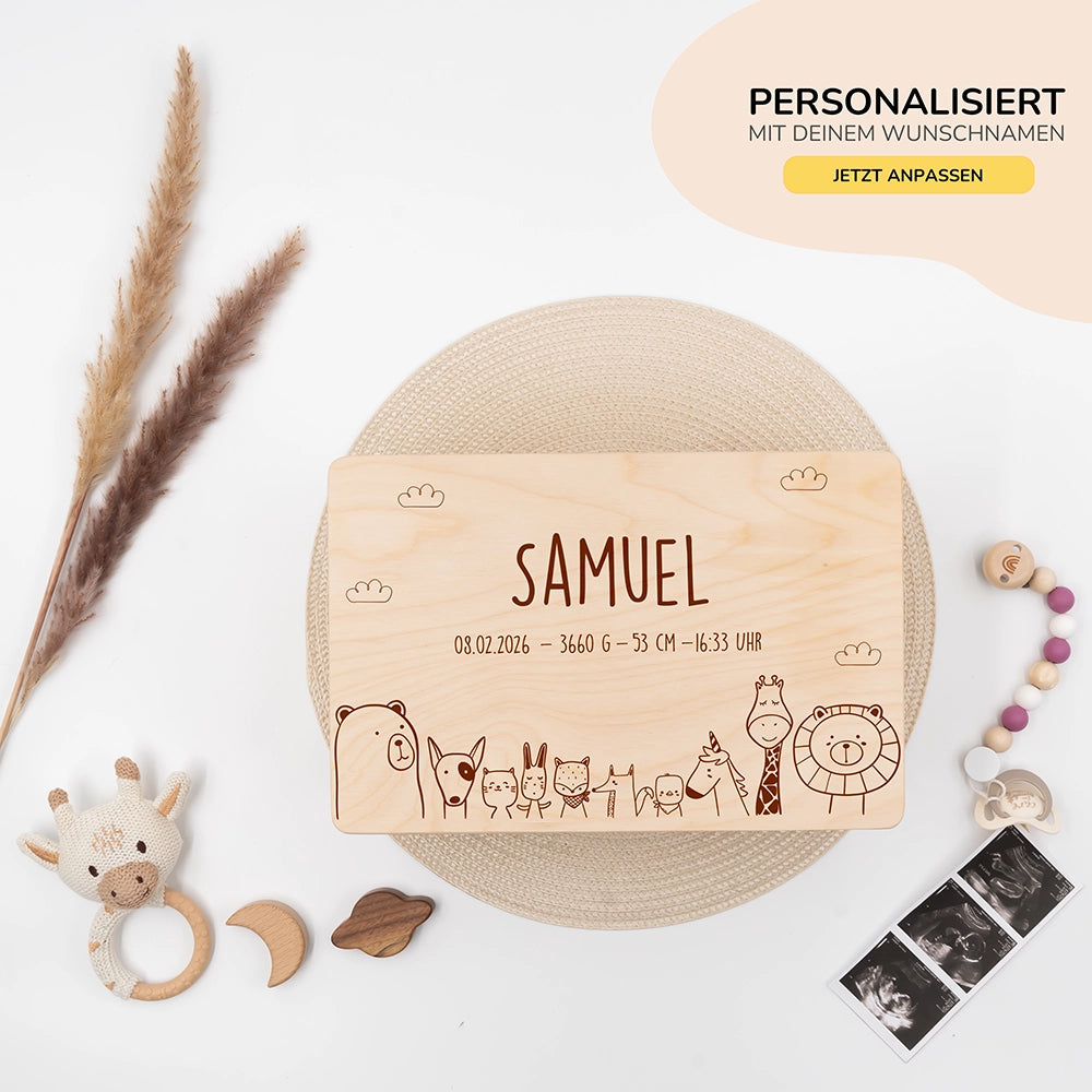 Erinnerungsbox Baby - Tierfamilie Jungle