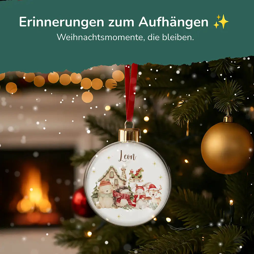 Weihnachtskugel personalisiert mit Namen - Winterzauber