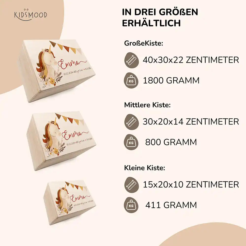Erinnerungsbox Baby - Boho Einhorn