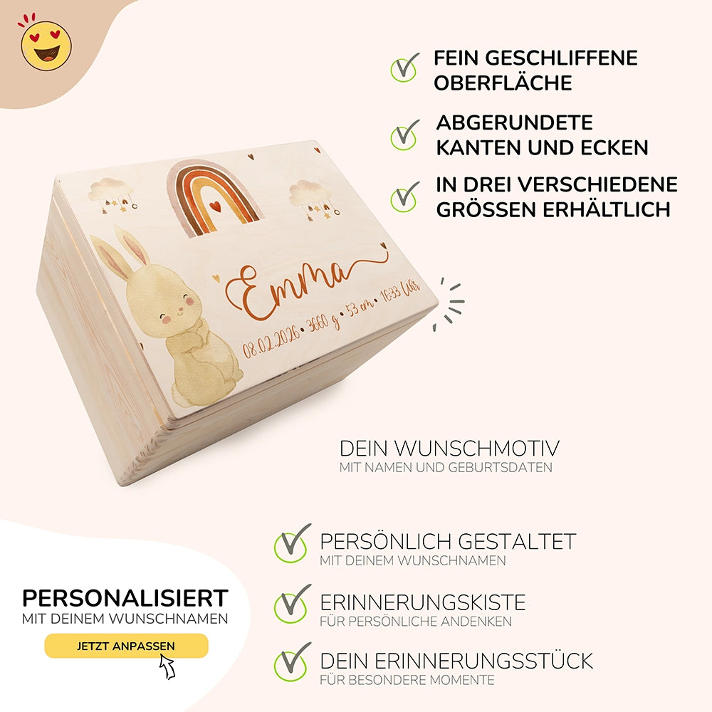 Erinnerungsbox Baby - Hase Boho