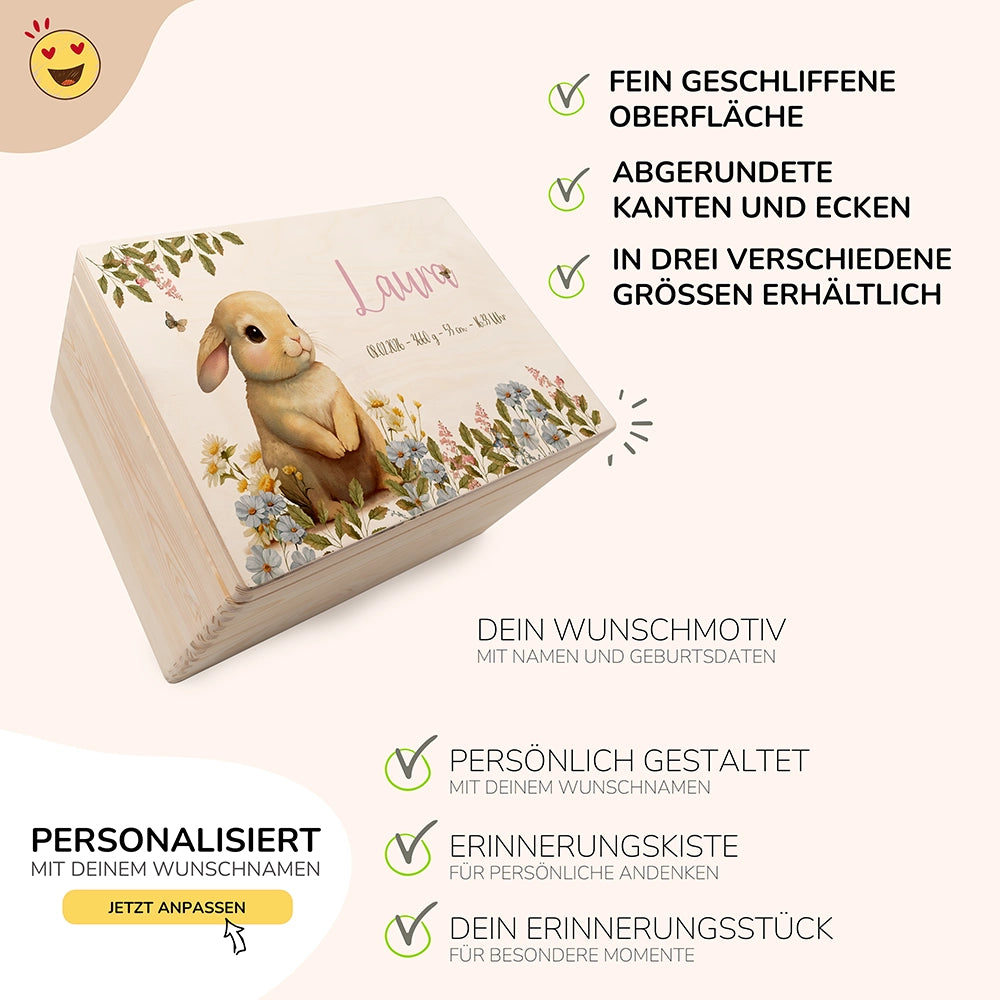 Erinnerungsbox Baby - Niedlicher Hase Ostern