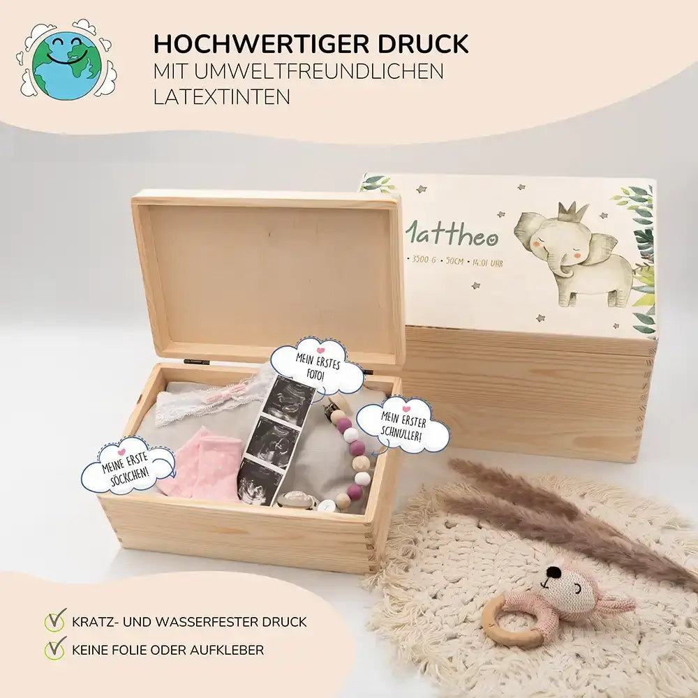 Erinnerungsbox Baby - Jungle Elefant