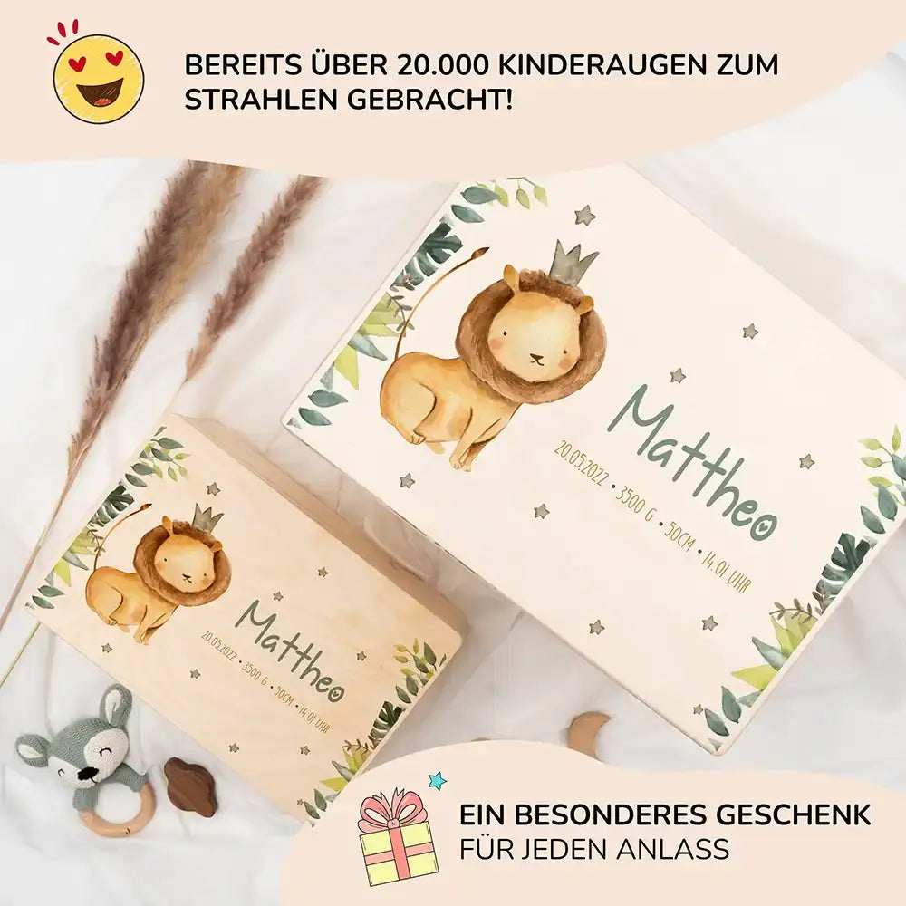Erinnerungsbox Baby - Jungle Löwe