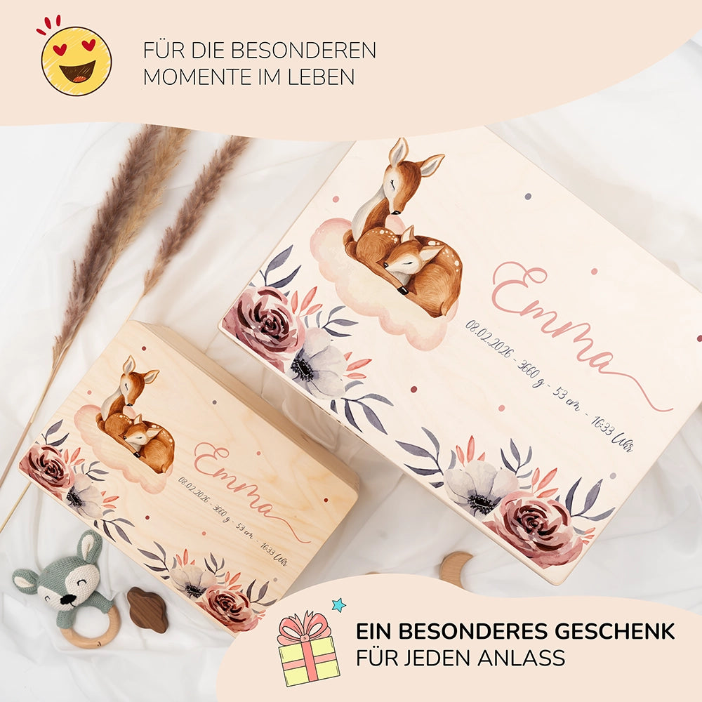 Erinnerungsbox Baby - Reh Familie