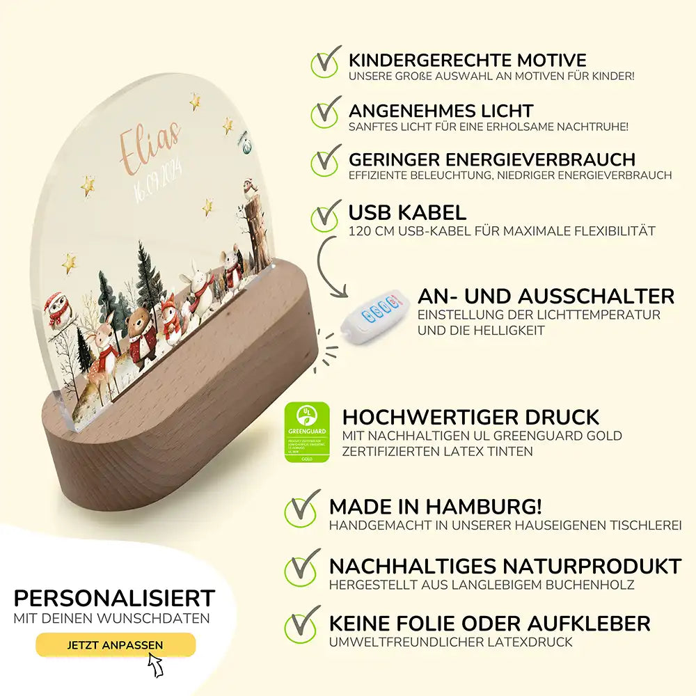 Nachtlicht Kinder personalisiert Weihnachten - Weihnachtsfreude