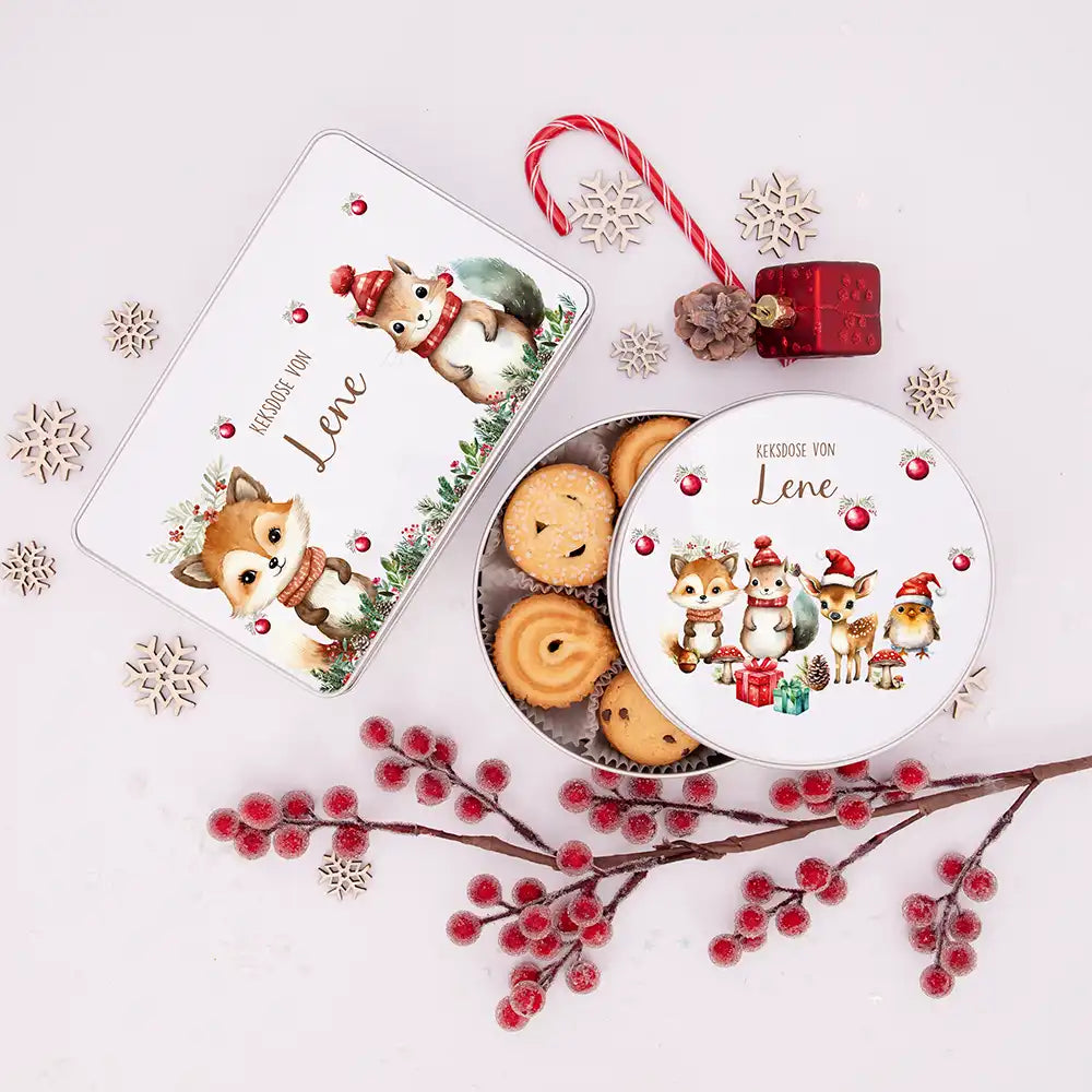 Keksdose aus Metal personalisiert - Eichhörnchen