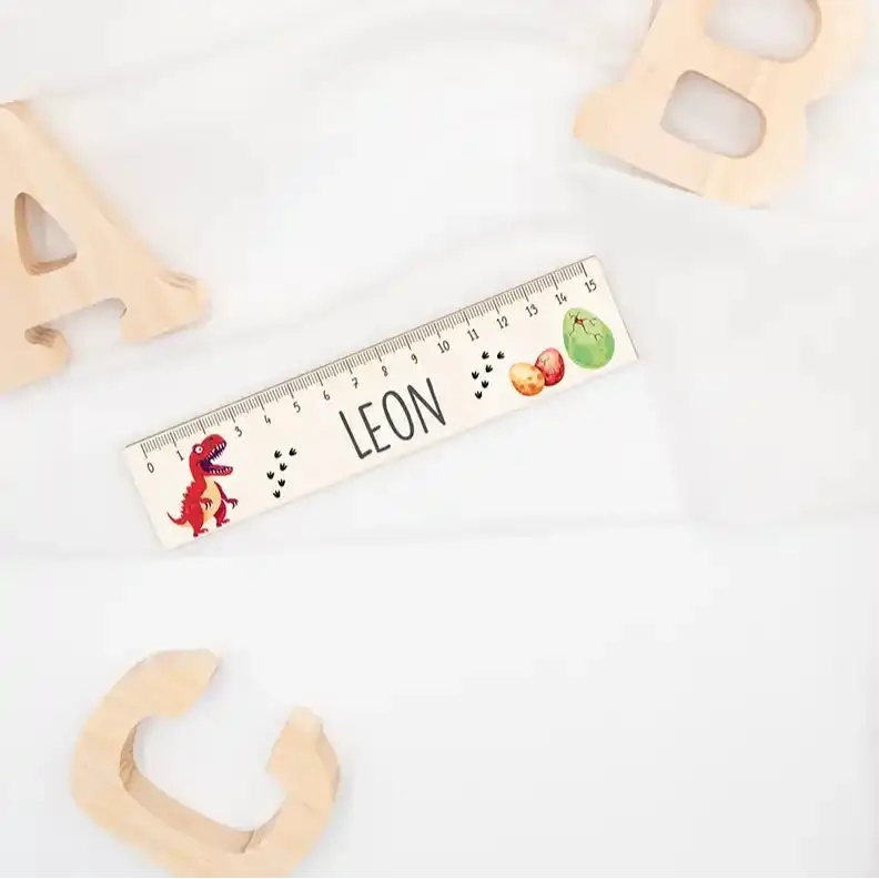 Holzlineal personalisiert - Dinosaurier