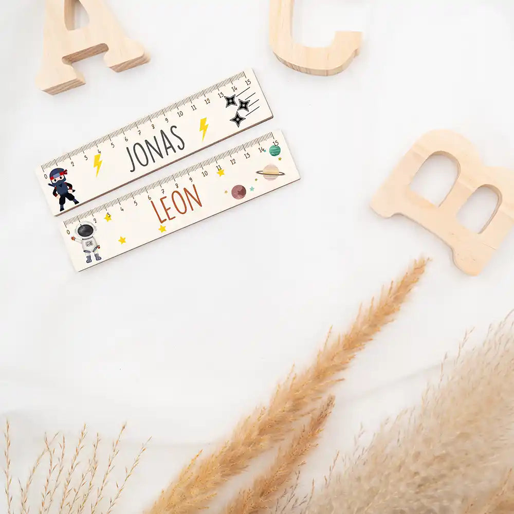 Holzlineal personalisiert - Ninja