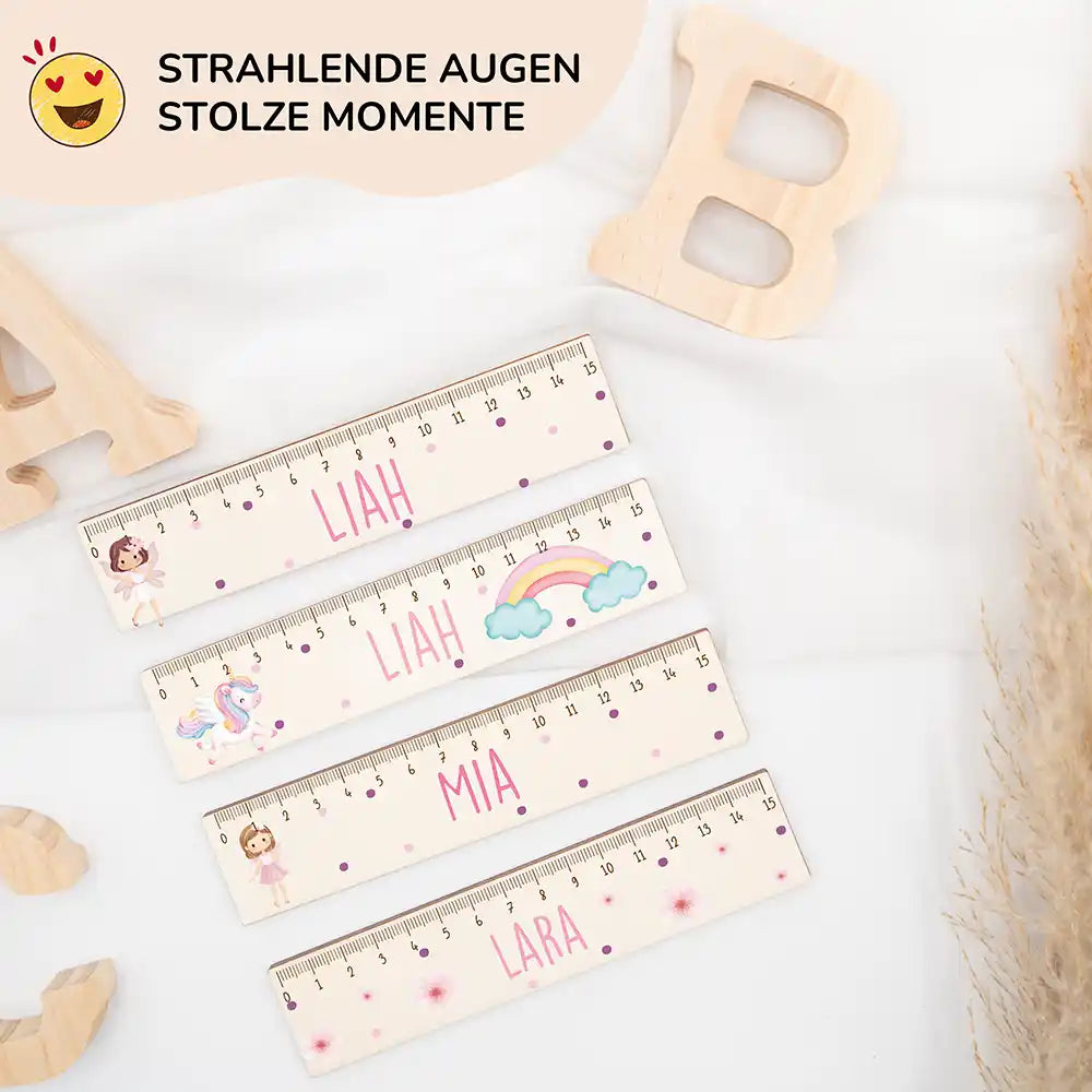 Holzlineal personalisiert - Einhorn