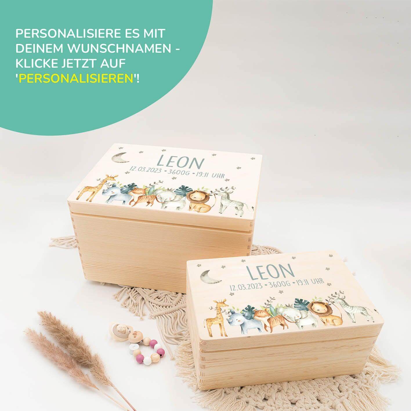 Personalisierte Erinnerungskiste Jungle Tiere