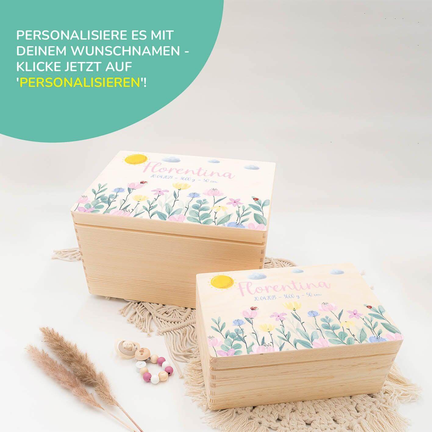 Personalisierte Erinnerungskiste Blumengarten