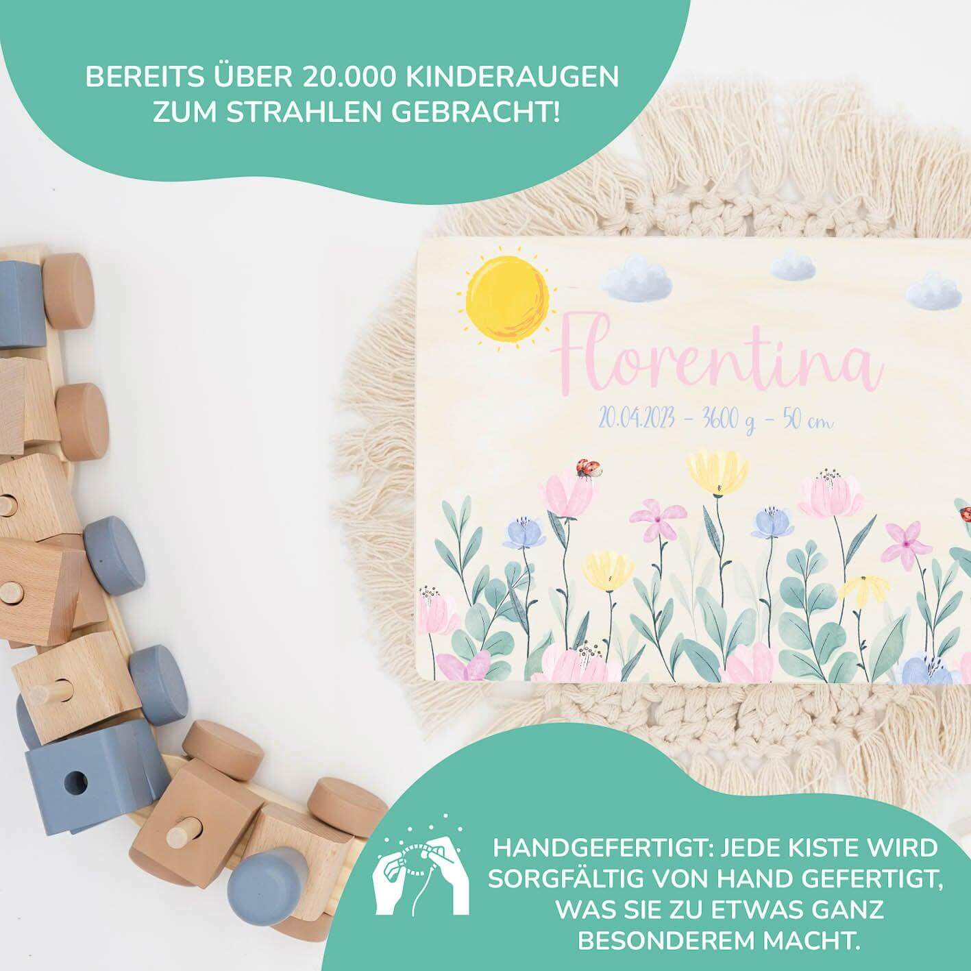 Personalisierte Erinnerungskiste Blumengarten