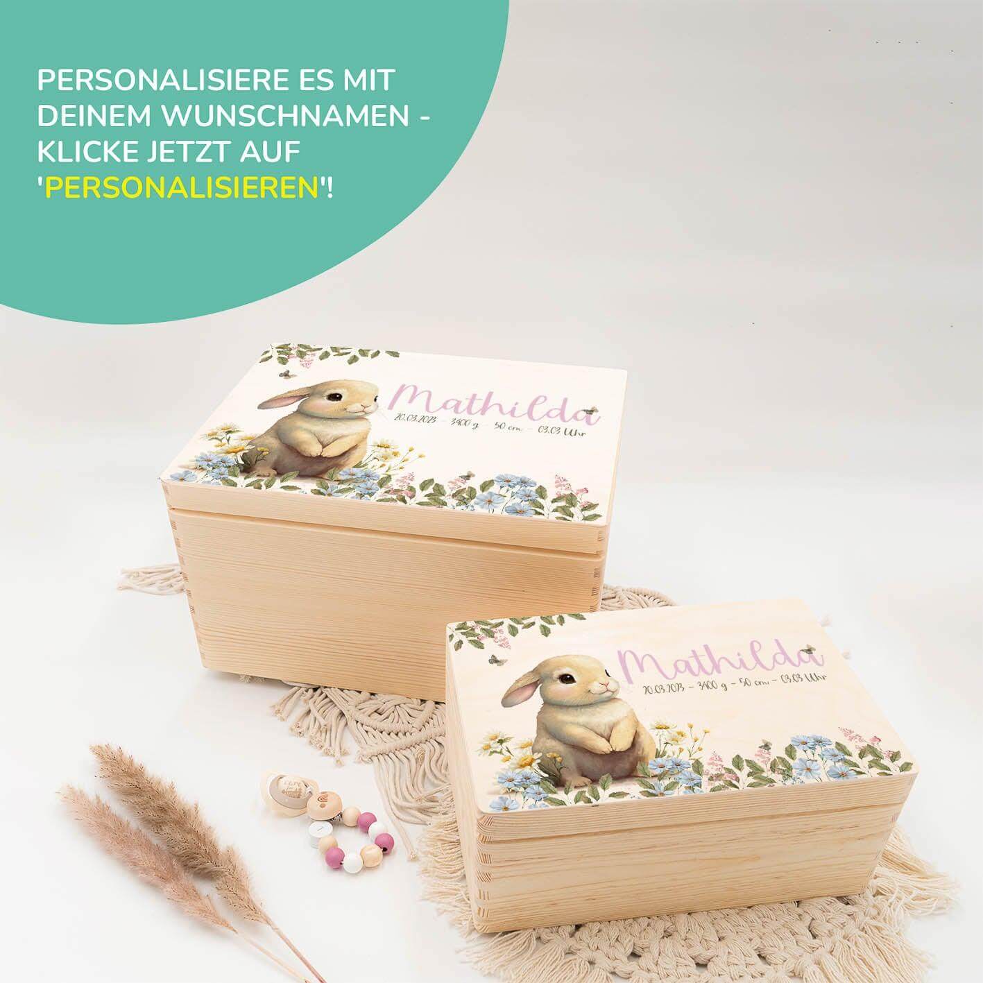 Personalisierte Erinnerungskiste Hase