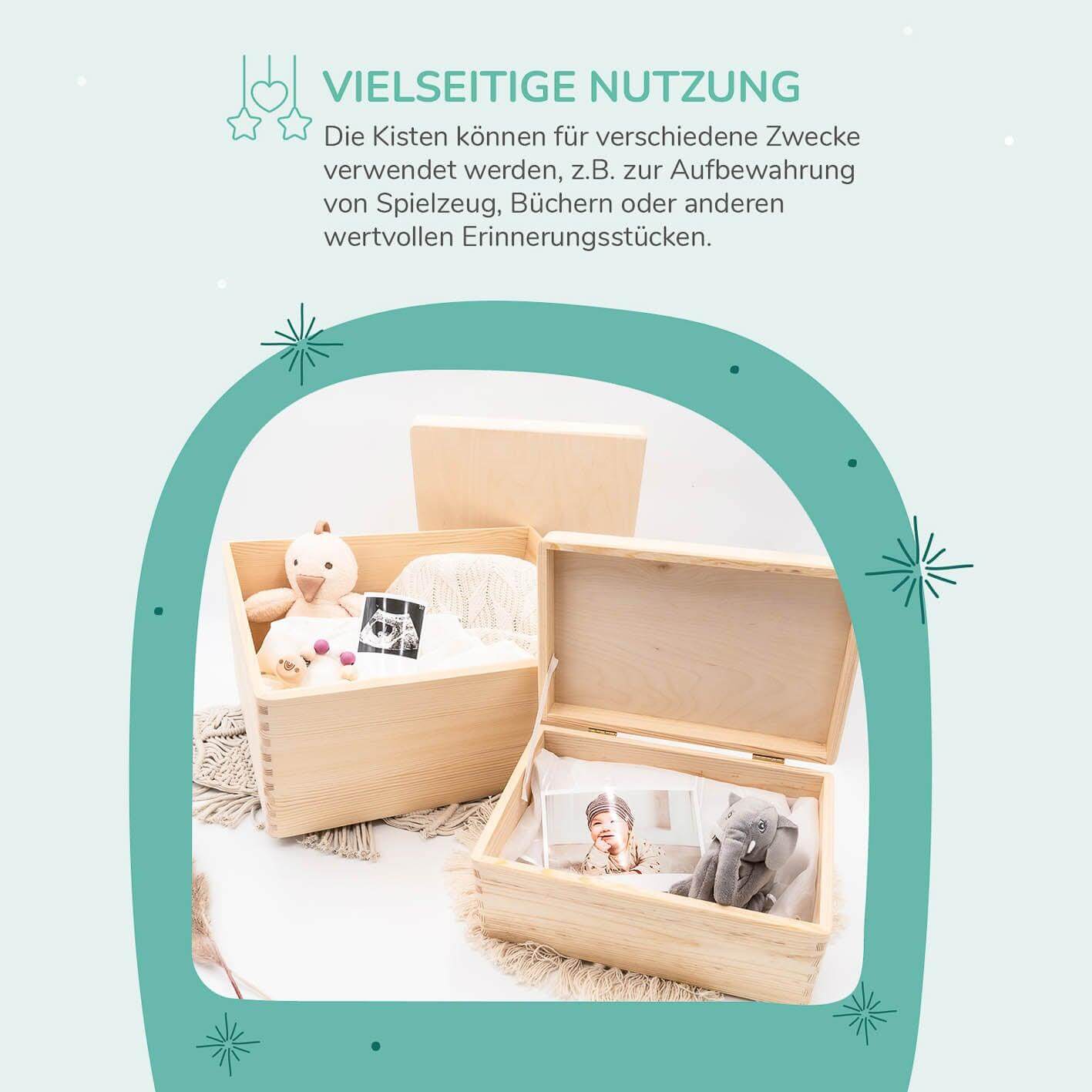 Personalisierte Erinnerungskiste Reh Regenbogen Boho