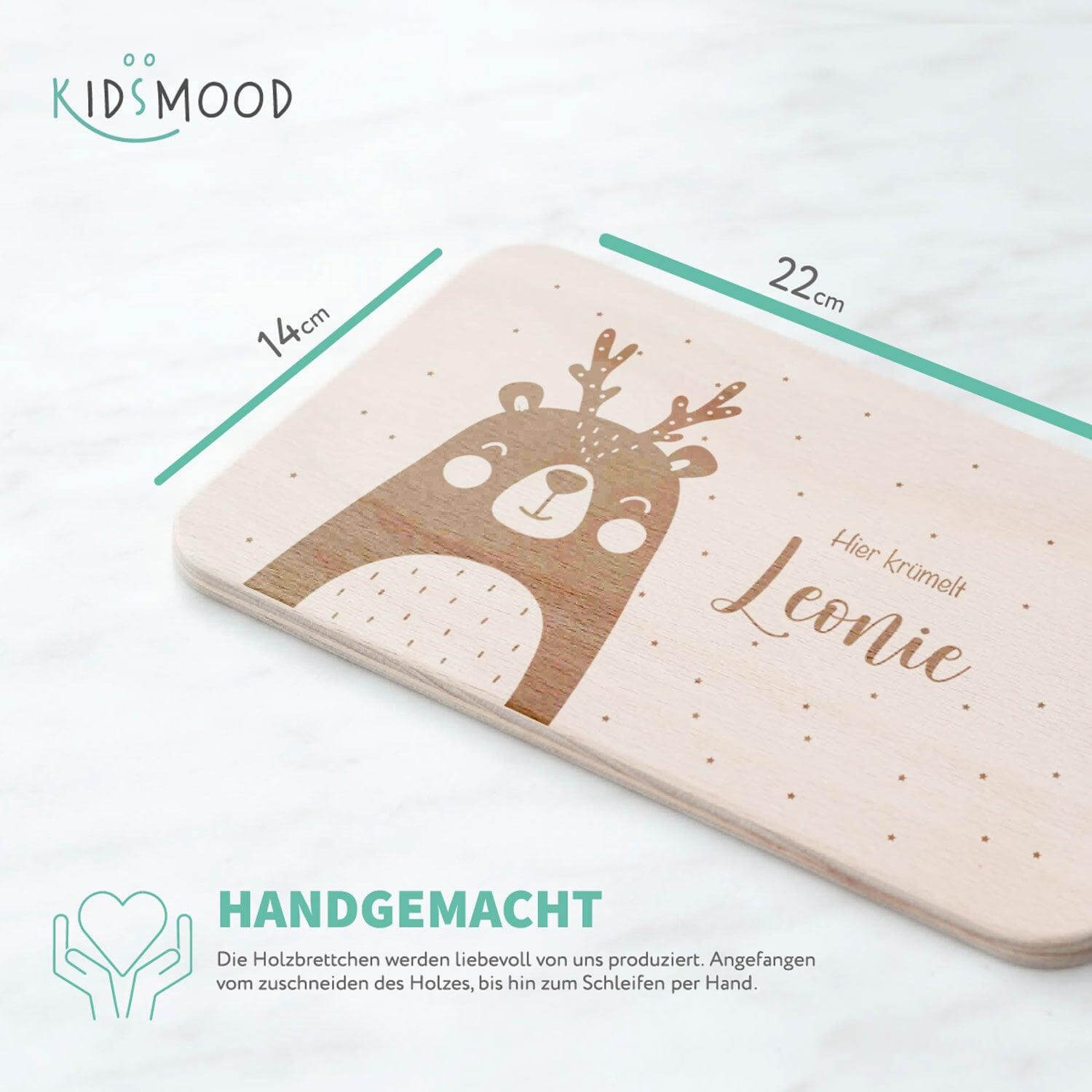 Personalisiertes Frühstücksbrettchen Bärchen Verkleidet