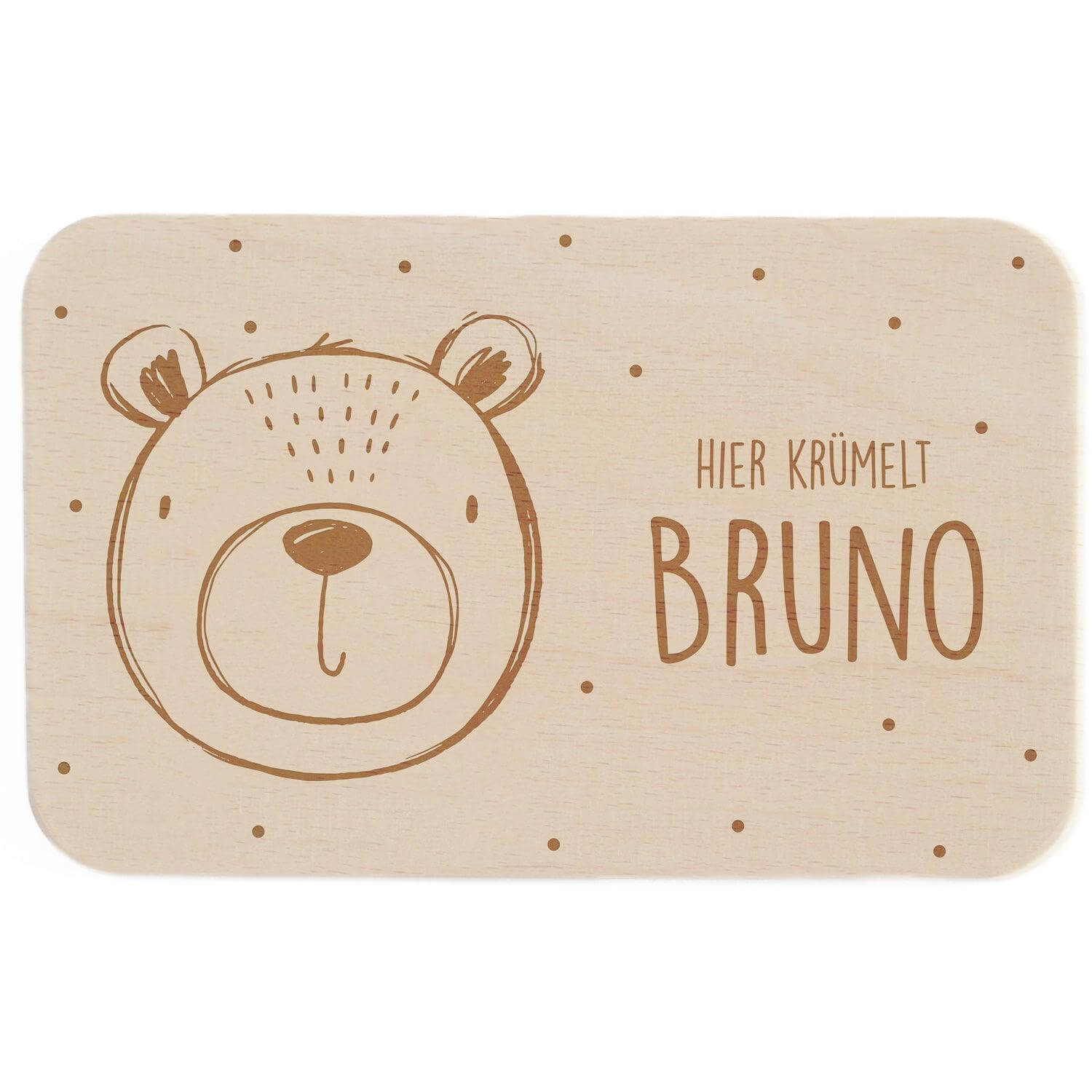Personalisiertes Frühstücksbrettchen Bär
