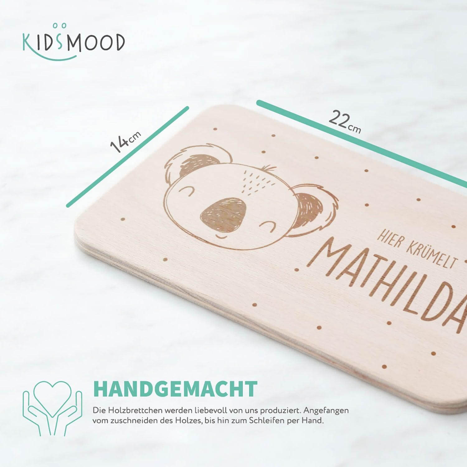 Personalisiertes Frühstücksbrettchen Koala