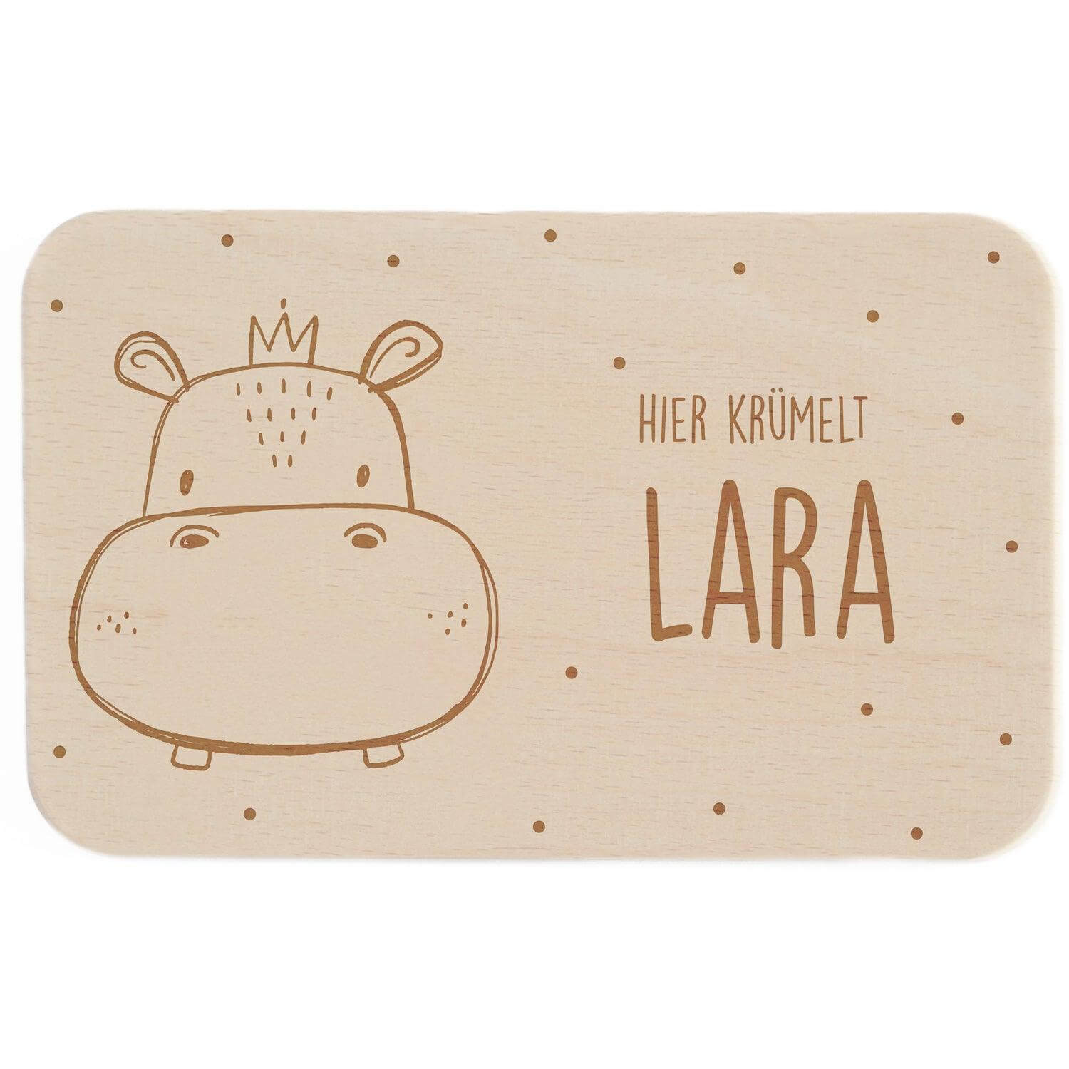 Personalisiertes Frühstücksbrettchen Hippo