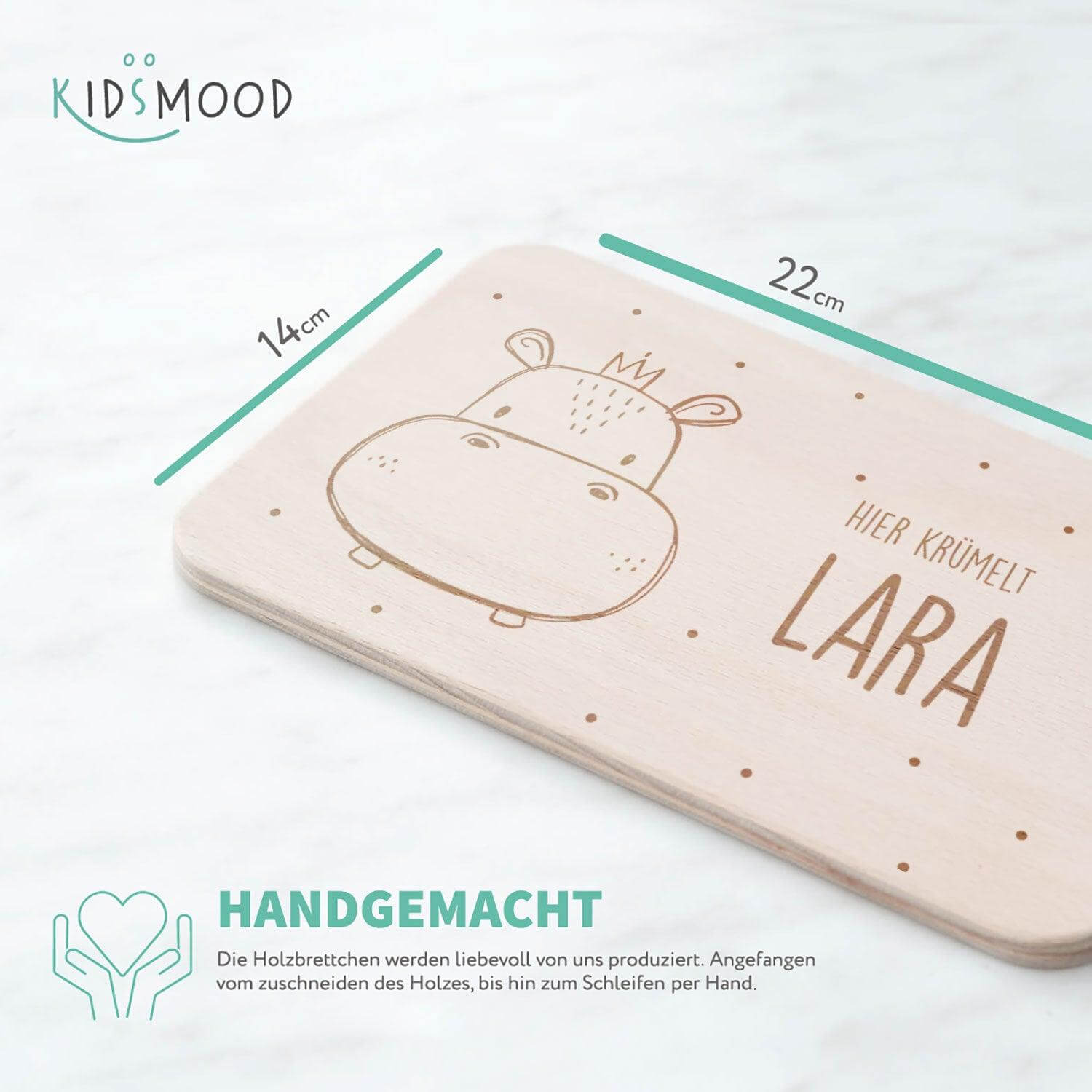 Personalisiertes Frühstücksbrettchen Hippo