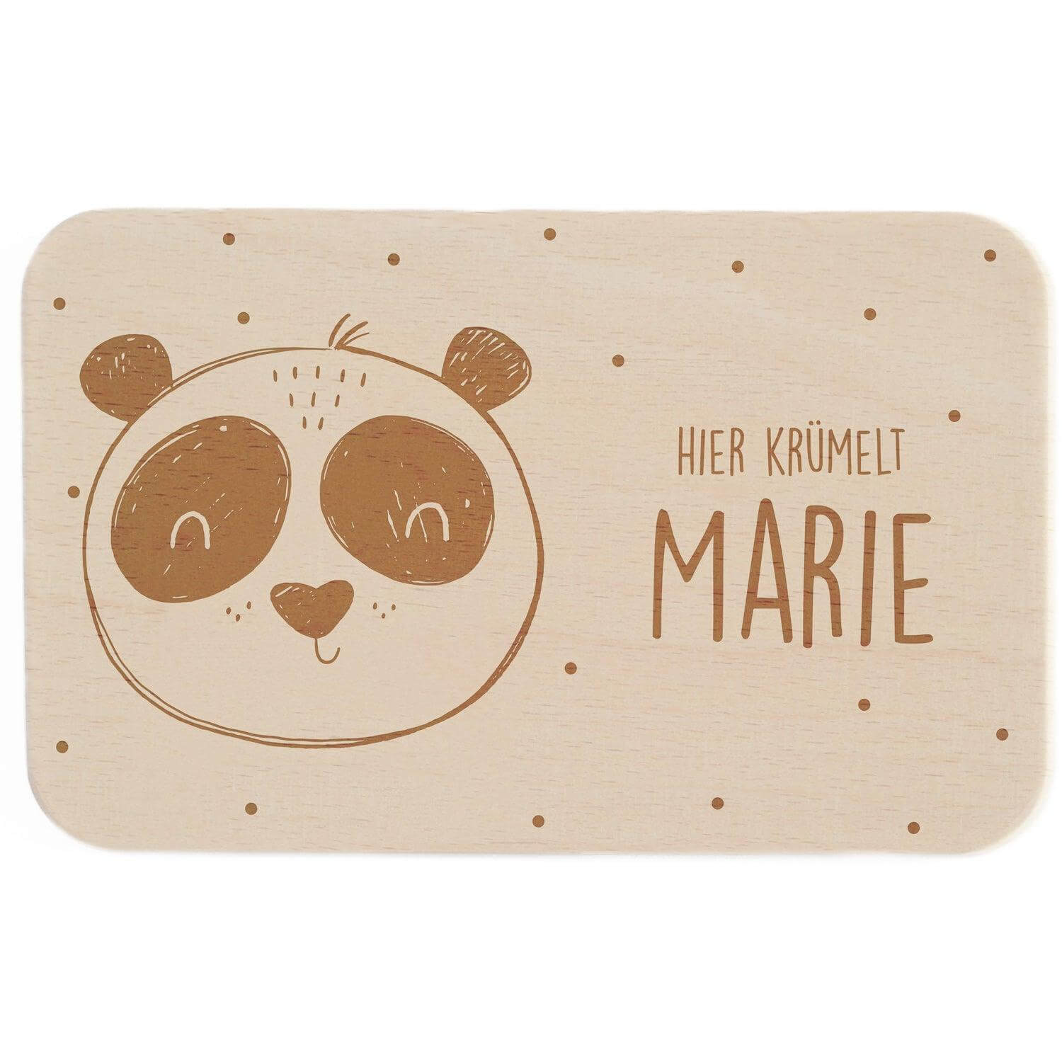Personalisiertes Frühstücksbrettchen Panda