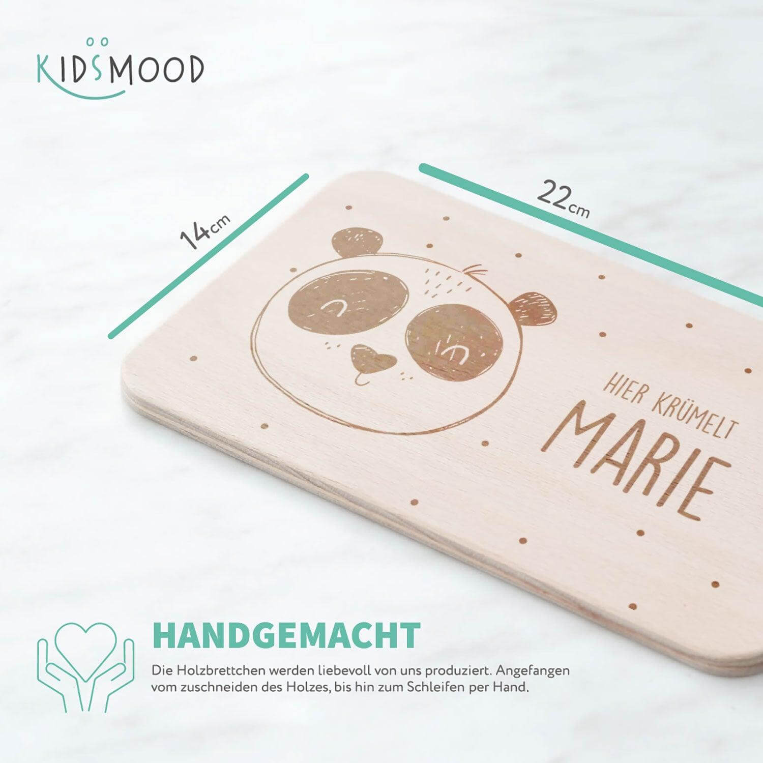 Personalisiertes Frühstücksbrettchen Panda
