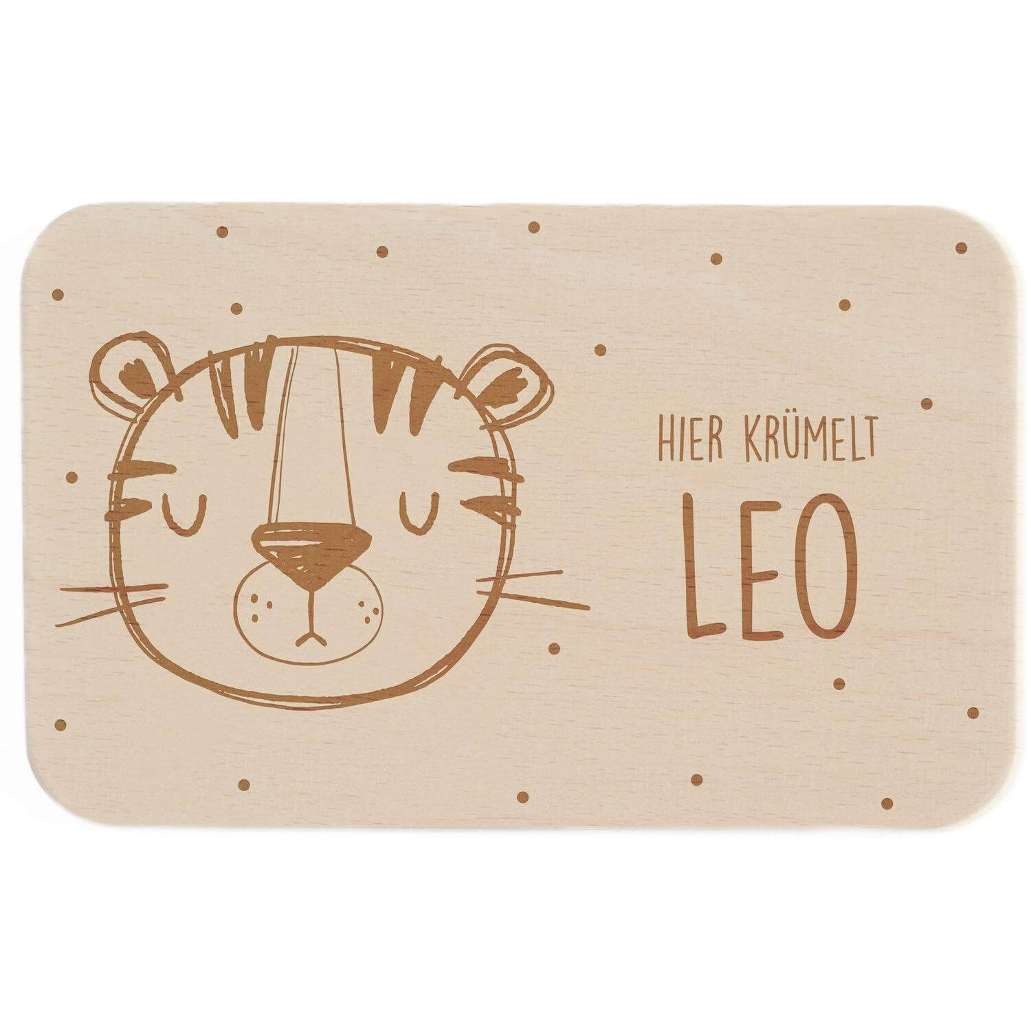 Personalisiertes Frühstücksbrettchen Tiger