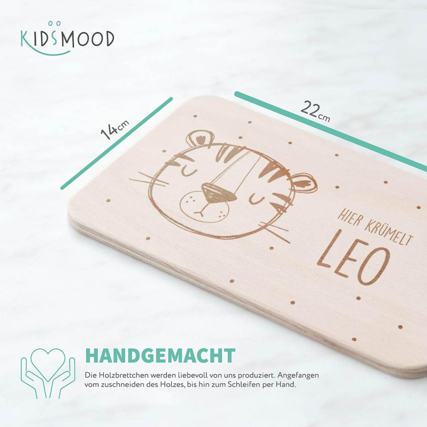 Personalisiertes Frühstücksbrettchen Tiger