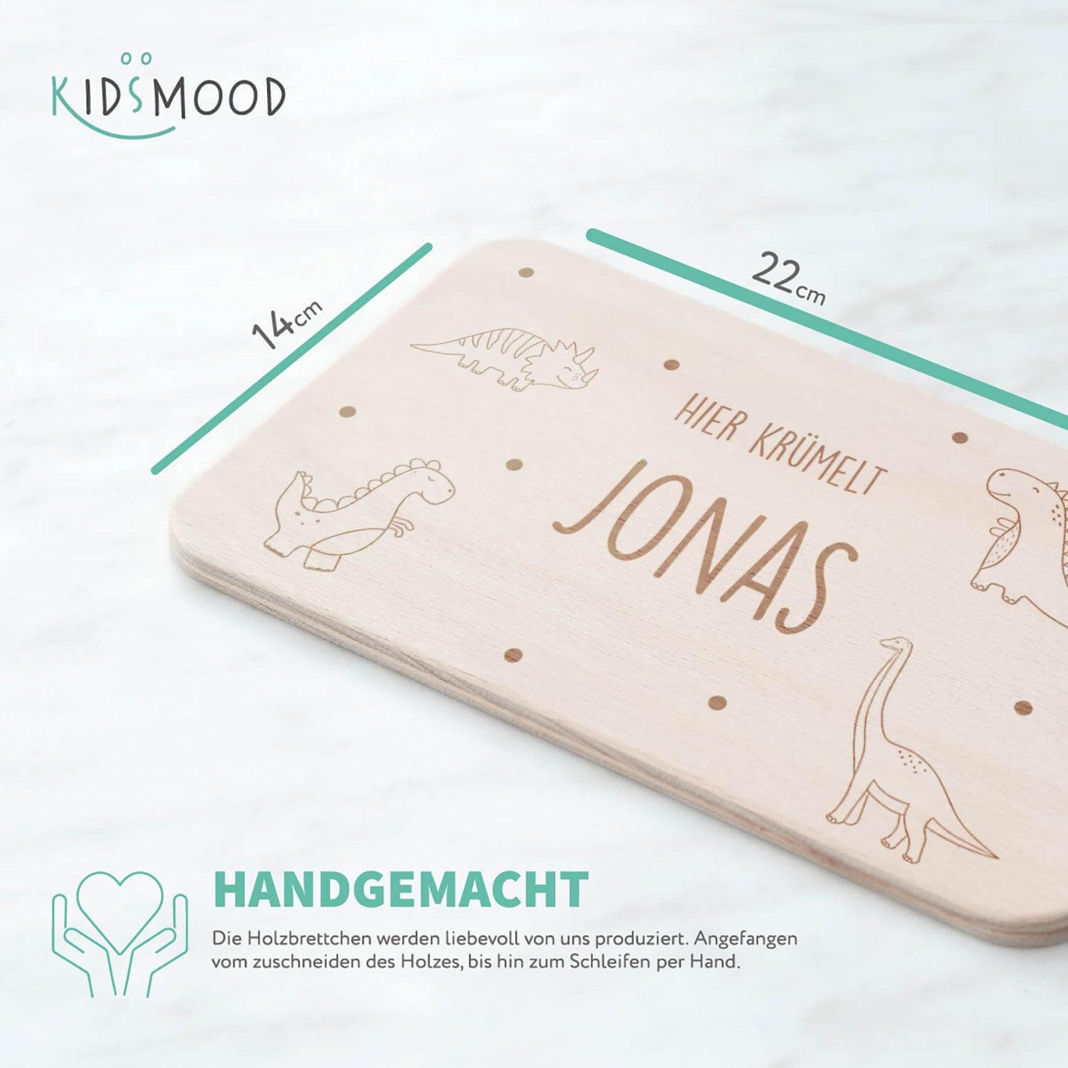 Personalisiertes Frühstücksbrettchen Dino