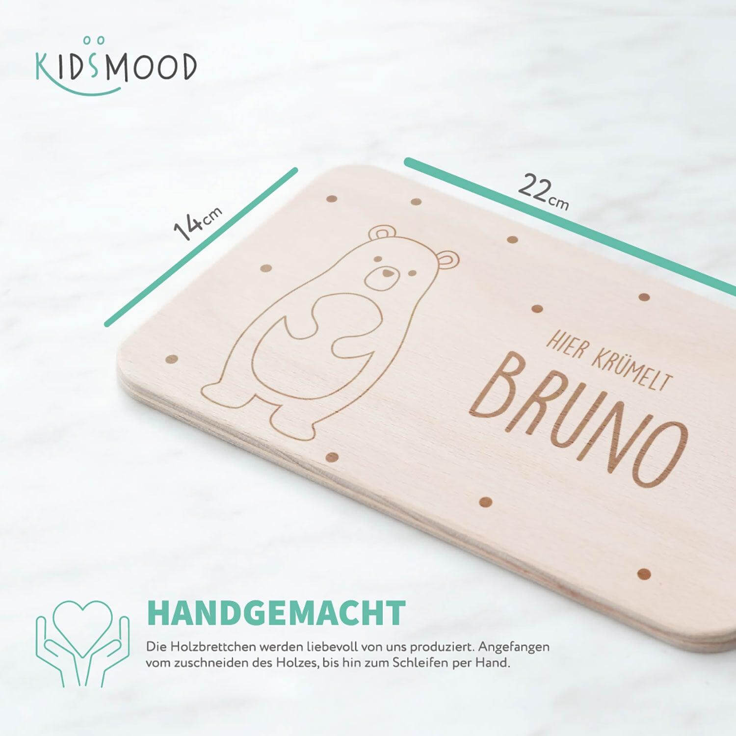 Personalisiertes Frühstücksbrettchen Bär Happy Belly