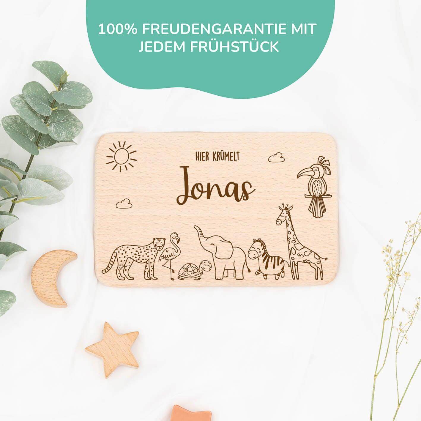 Personalisiertes Frühstücksbrettchen Safari