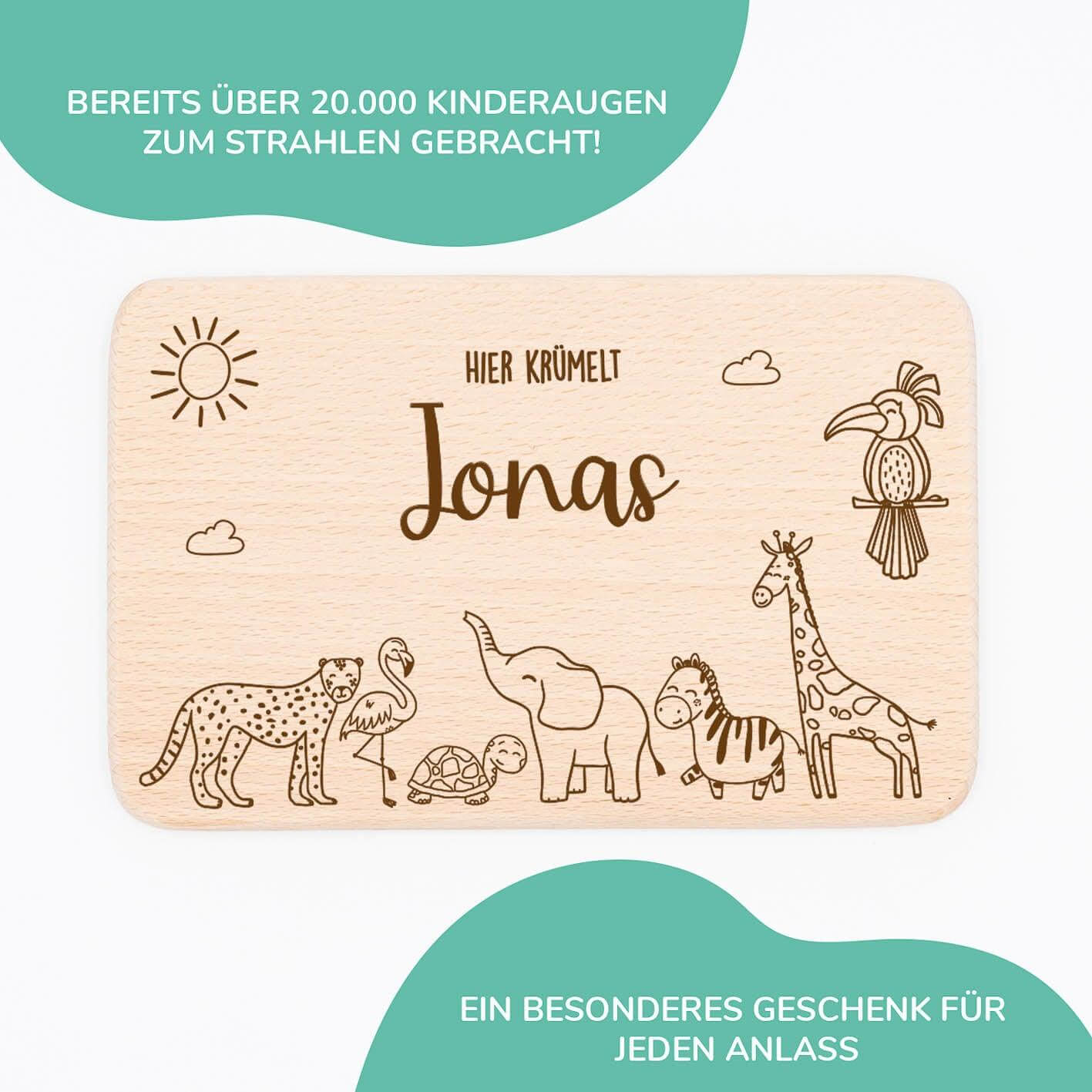 Personalisiertes Frühstücksbrettchen Safari