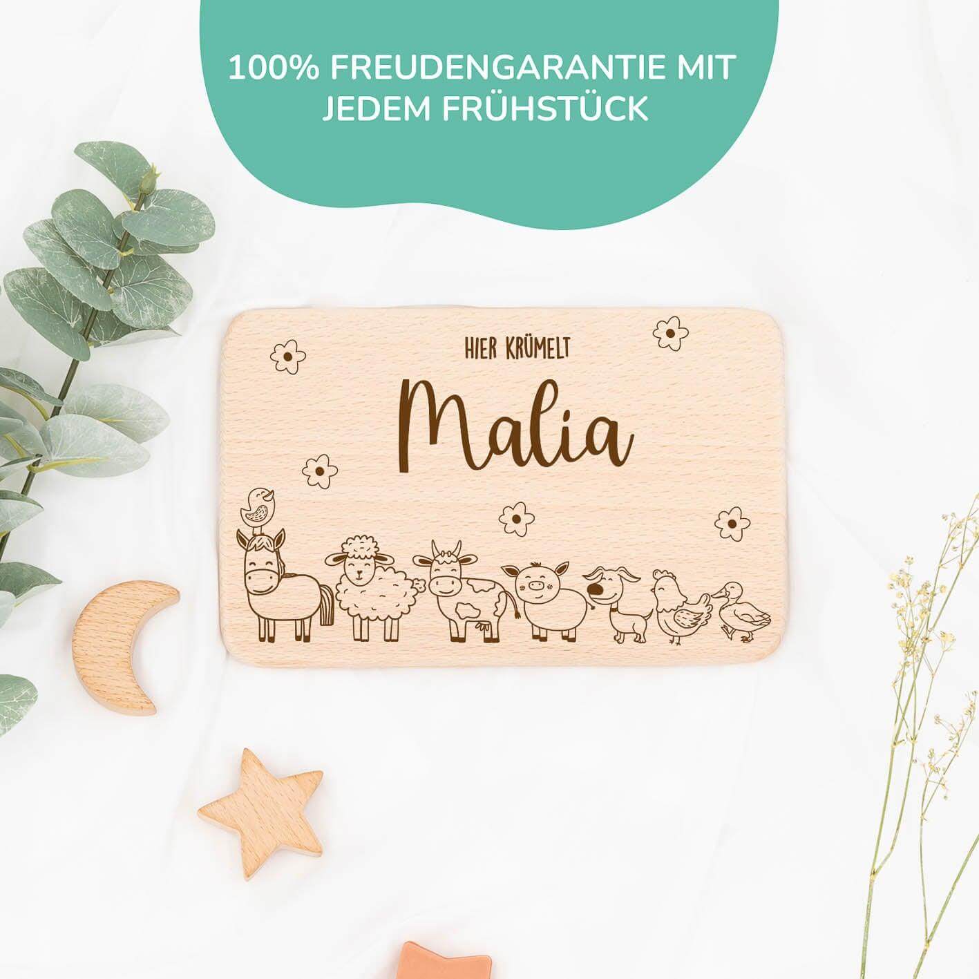 Personalisiertes Frühstücksbrettchen Bauernhof