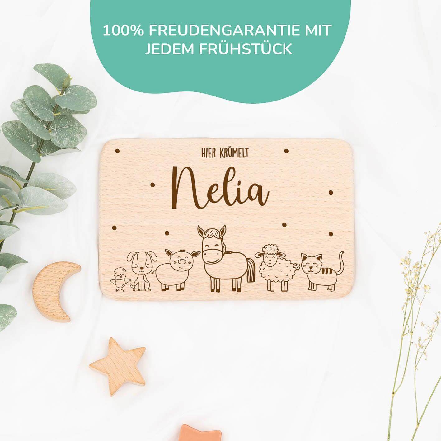 Personalisiertes Frühstücksbrettchen Bauernhof