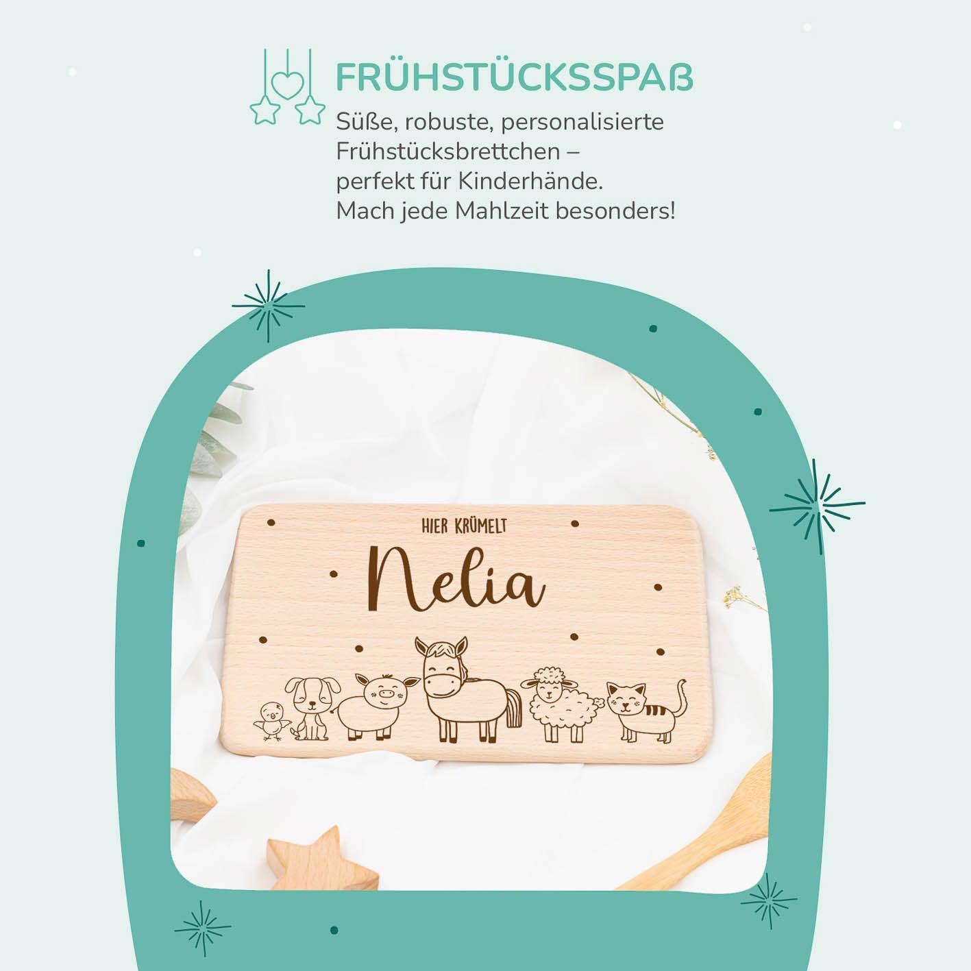 Personalisiertes Frühstücksbrettchen Bauernhof