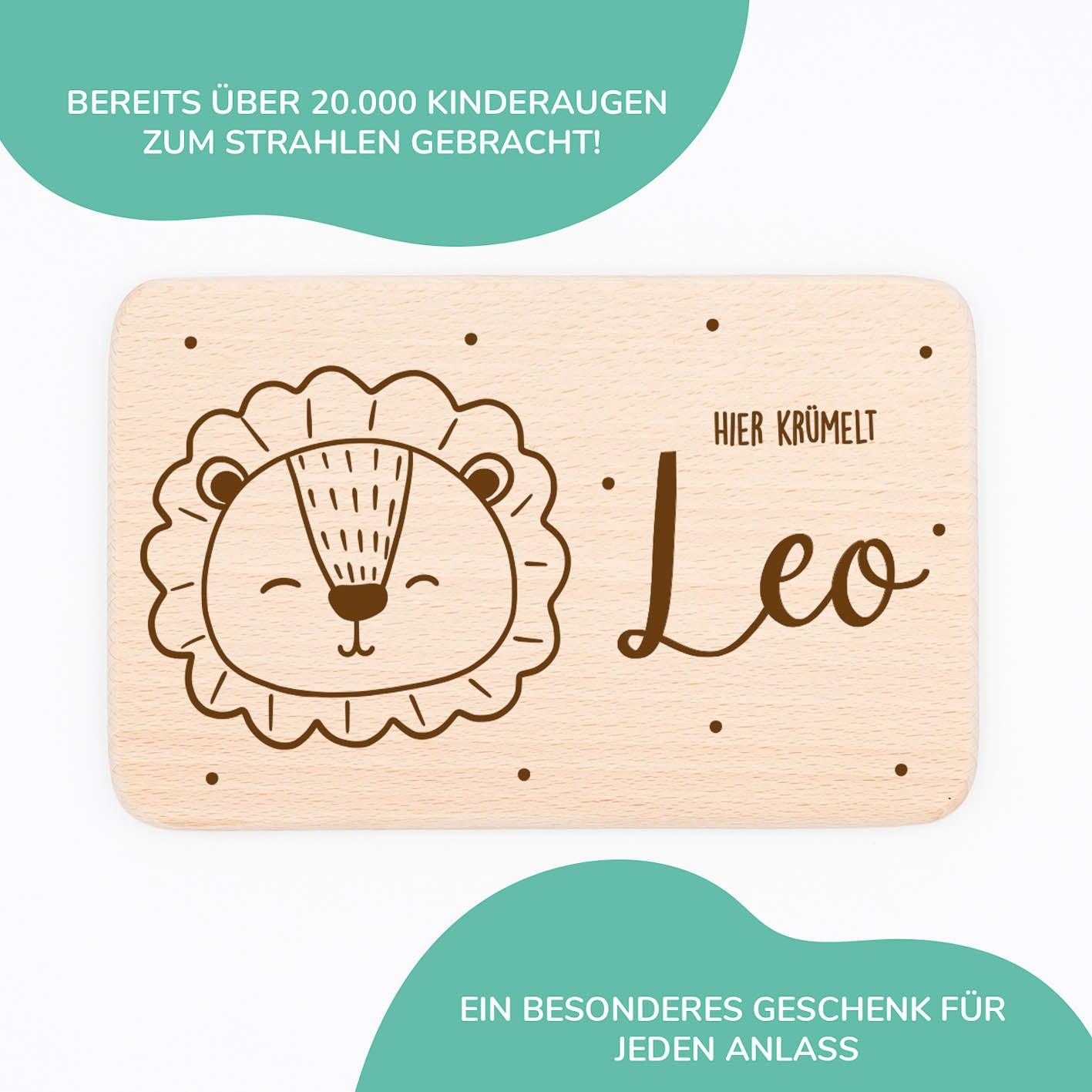 close-up of breakfast board with löwe motif