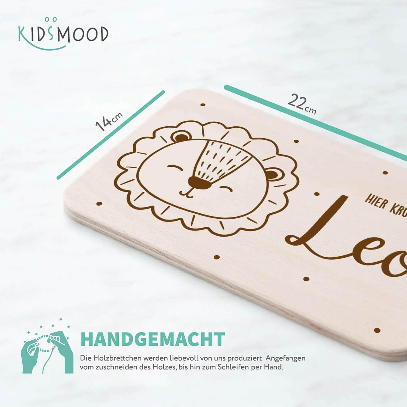 Personalisiertes Frühstücksbrettchen Löwe