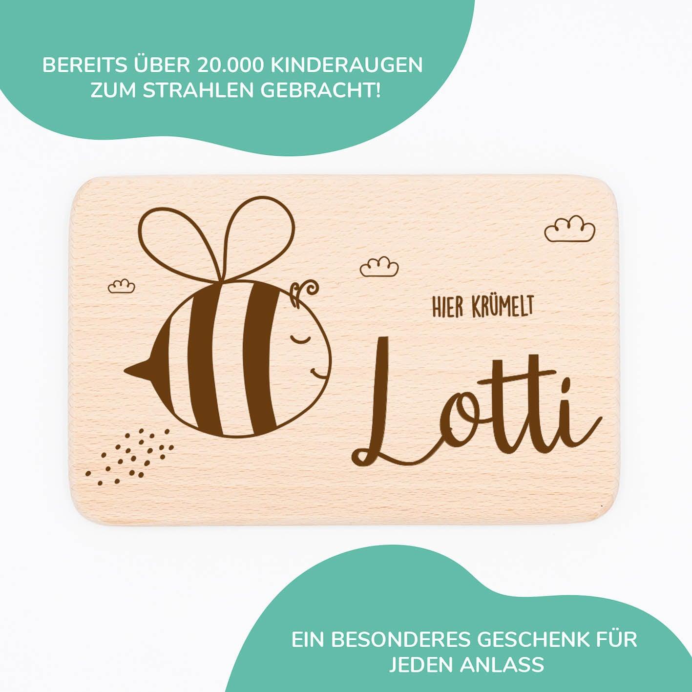 Personalisiertes Frühstücksbrettchen Biene